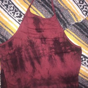 cute red/maroon tye dye top
